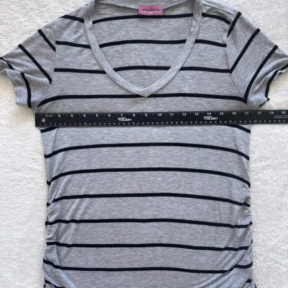 Ragdoll Maternity Grey Black Striped Shirt Size Small - Picture 3 of 6